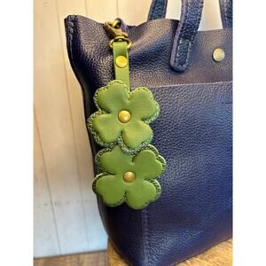 Portland Leather Four Leaf Clover Charm Lucky 4 Leaf Clover Green Bag Charm NEW!